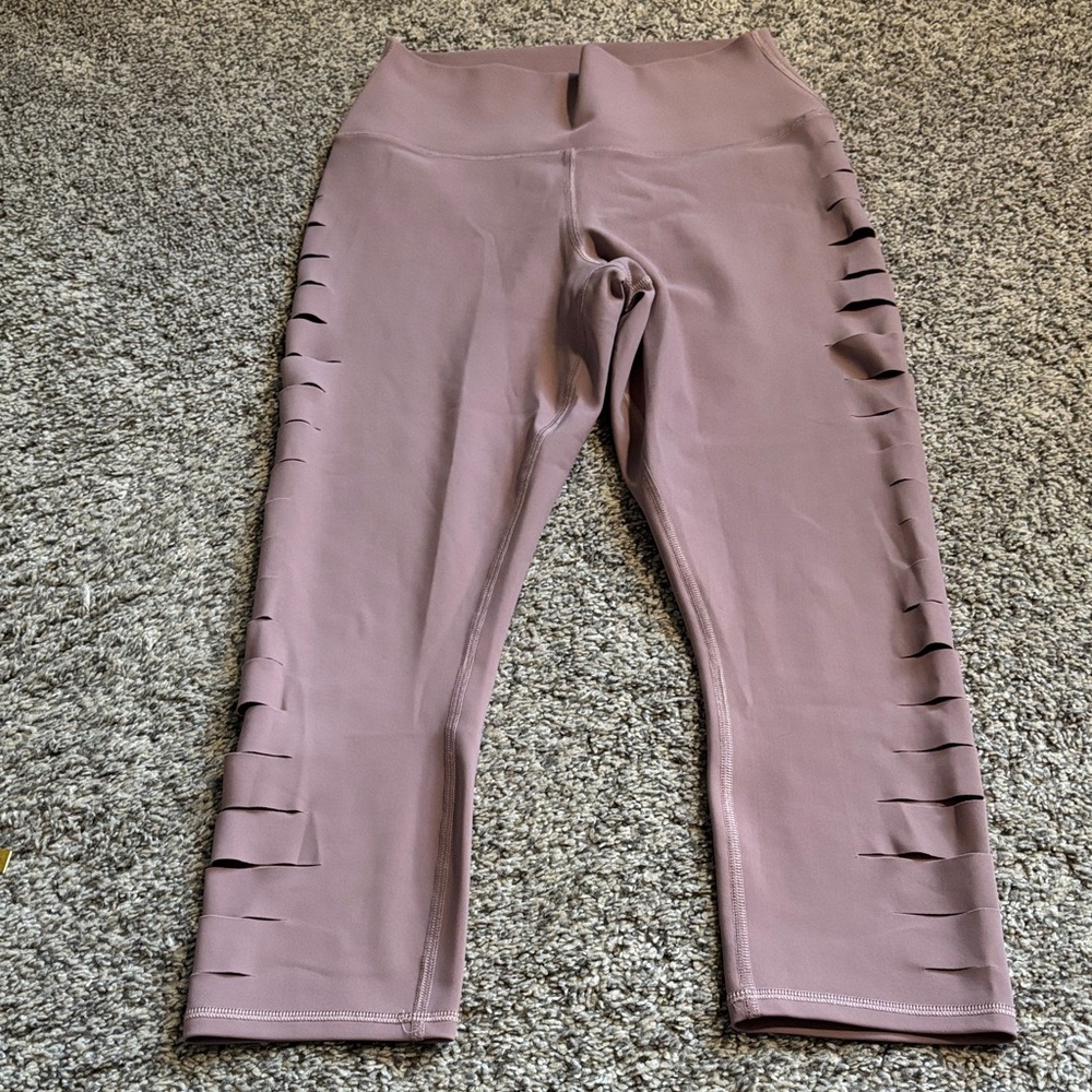 ALO Yoga Mauve Pink Laser-Cut Leggings